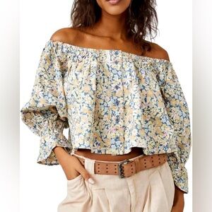 Free People - James Smock Top - floral cottagecore springtime puff sleeve blouse
